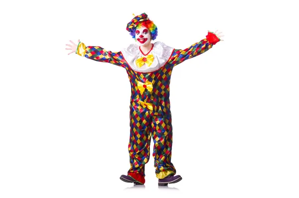 Клоун в костюмі ізольований на білому — стокове фото