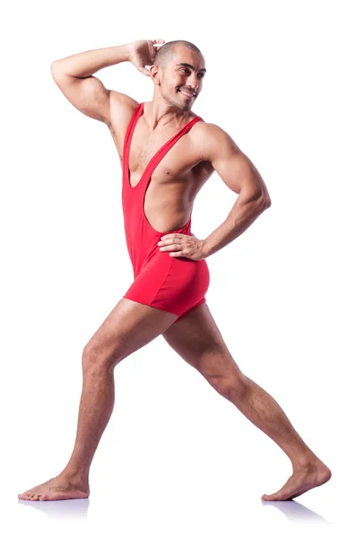 Young wrestler isolated on the white — Stock Photo, Image