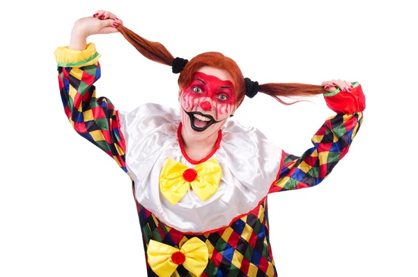 Clown i kostym isolerad på vit — Stockfoto