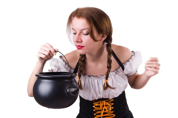 Menina alemã em roupas tradicionais festival — Fotografia de Stock