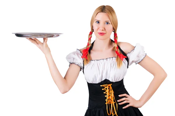 Немецкая девушка в традиционной праздничной одежде — стоковое фото