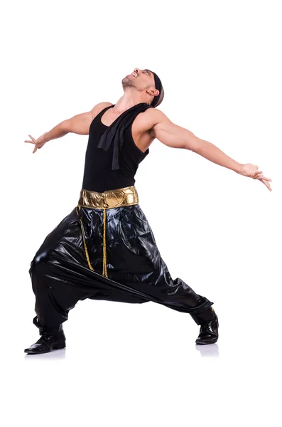 Üzerinde beyaz izole rap dansçı — Stok fotoğraf
