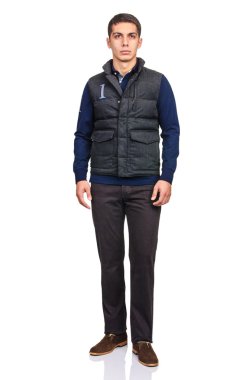 adam beyaz izole moda bakmak