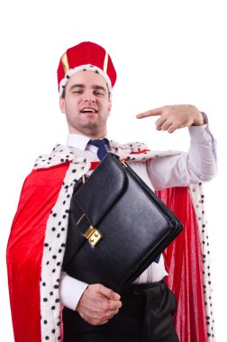 Kral işadamı beyazla izole edilmiş