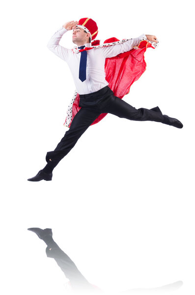 Король бизнесмен изолирован на белом