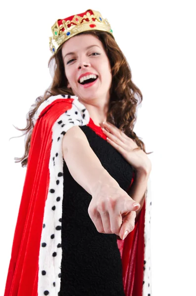 Woman queen in funny concept — Stock Photo, Image