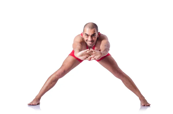 Junger Wrestler isoliert auf der weißen Seite — Stockfoto