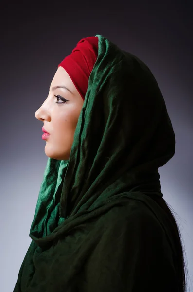 Muslim woman with headscarf in fashion concept — Stock Photo, Image