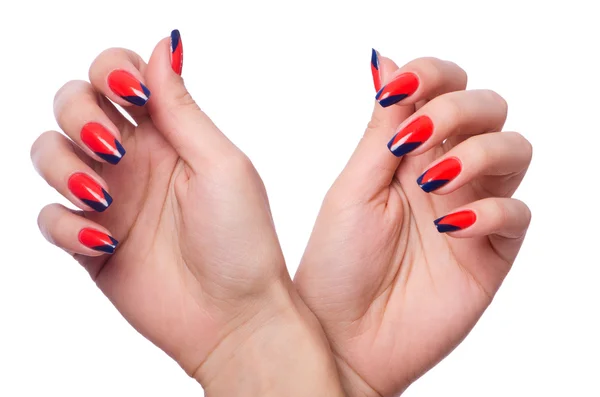 Concepto de arte de uñas con las manos en blanco — Foto de Stock