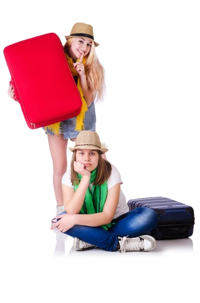 Paar junger Studenten auf Reisen — Stockfoto