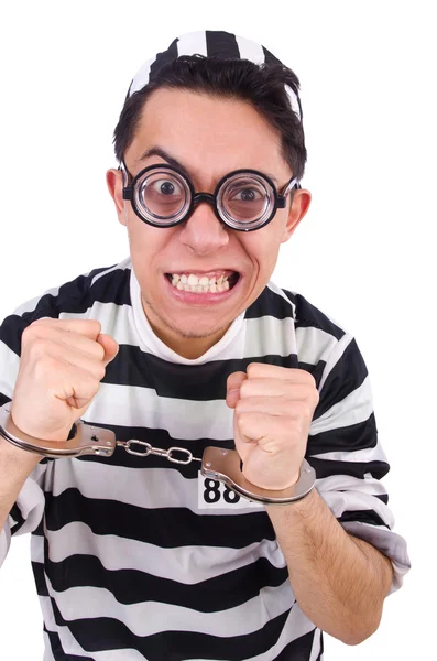 Curioso convicto aislado en el blanco — Foto de Stock