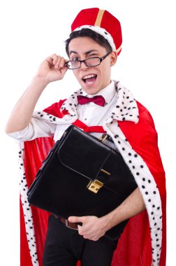 Kral işadamı beyazla izole edilmiş