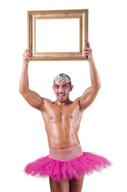 adam resim çerçevesi ile pembe tutu