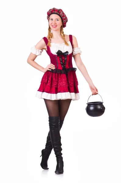 Tysk flicka i traditionella festivalkläder — Stockfoto
