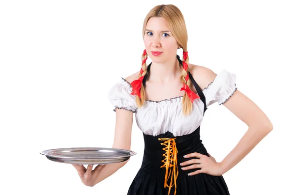 身着传统节日服装的德国女孩 — 图库照片