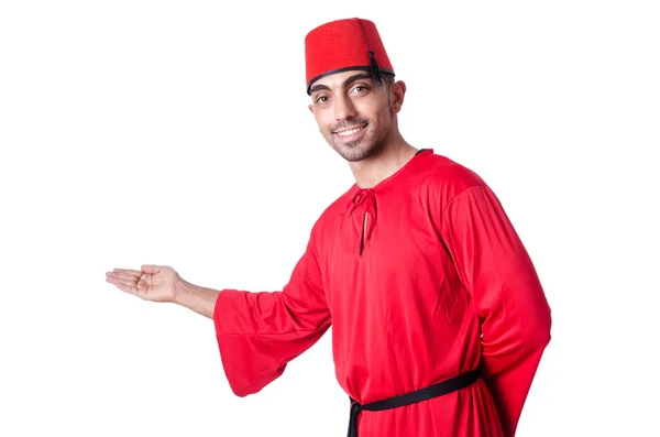 Man met traditionele Turkse hoed en jurk — Stockfoto