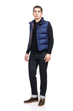 adam beyaz izole moda bakmak