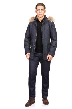 adam beyaz izole moda bakmak