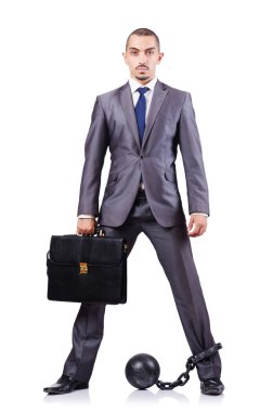 Beyaza prangalı bir iş adamı