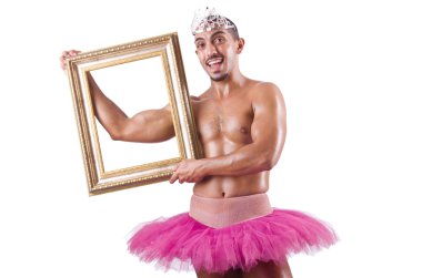 adam resim çerçevesi ile pembe tutu