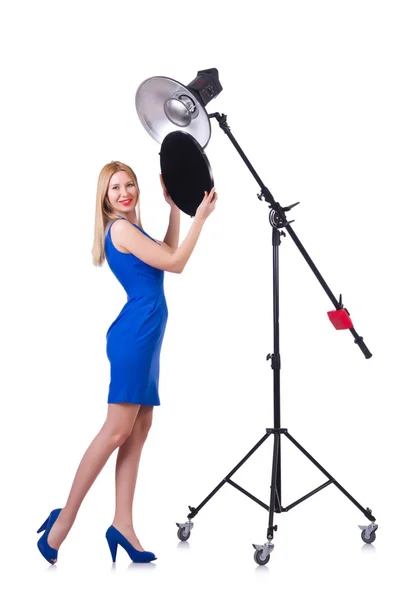 Model in the studio on white — Stock Photo, Image