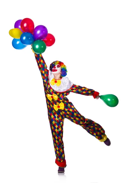 Rolig clown isolerad på den vita — Stockfoto