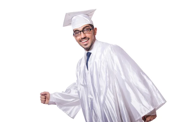 Jonge mannelijke student geïsoleerd op wit — Stockfoto