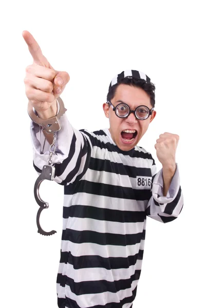 Funny convict isolated on the white — Stock Photo, Image