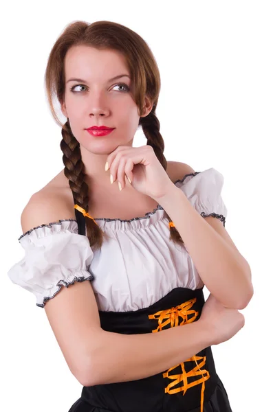 전통적 인 축제 의상을 입은 독일 소녀 — 스톡 사진