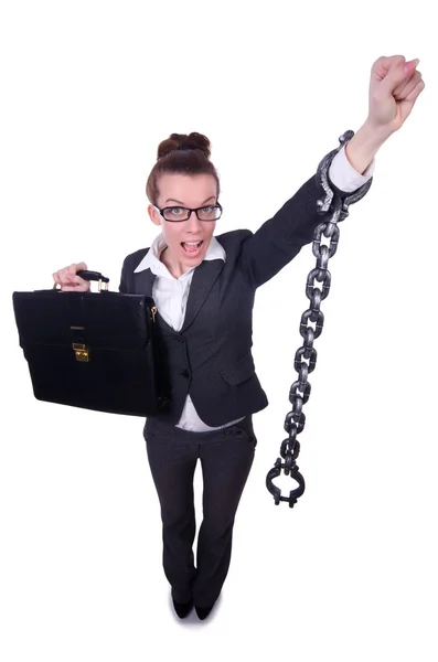 Woman with hands and handcuffs — Stock Photo, Image