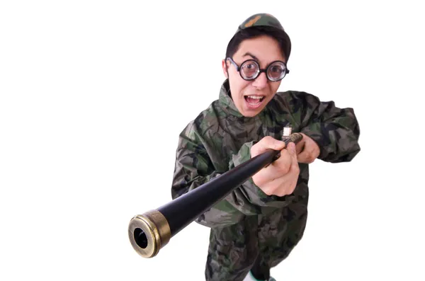 Funny soldier isolated on the white — Stock Photo, Image