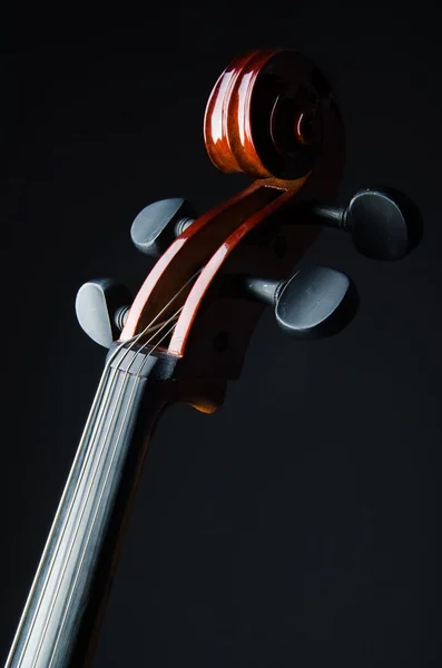 검은 배경의 바이올린 — 스톡 사진
