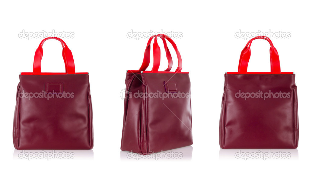 Set of woman bags isolated on the white