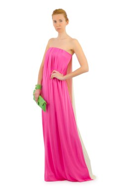 Beyaz giysili kadın konsepti