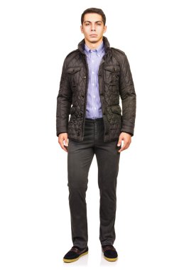 adam beyaz izole moda bakmak