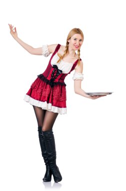 genç kadın geleneksel Alman kostüm