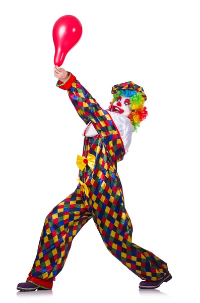 Lustiger Clown isoliert auf dem weißen — Stockfoto