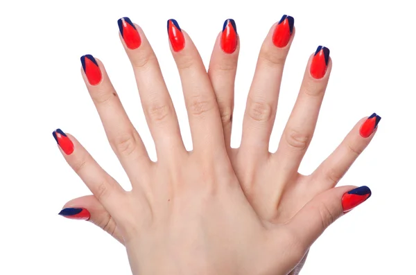 Concepto de arte de uñas con las manos en blanco — Foto de Stock
