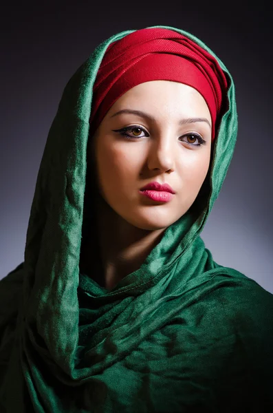 Muslim woman with headscarf in fashion concept — Stock Photo, Image