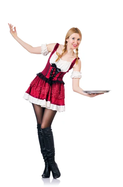 Jeune femme en costume traditionnel allemand — Photo