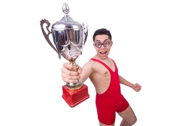 Kazananlar Kupası ile komik güreşçi