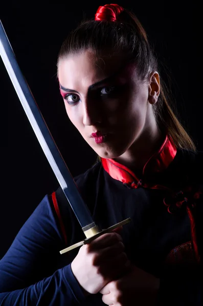 Woman in japanese martial art concept — Stock Photo, Image