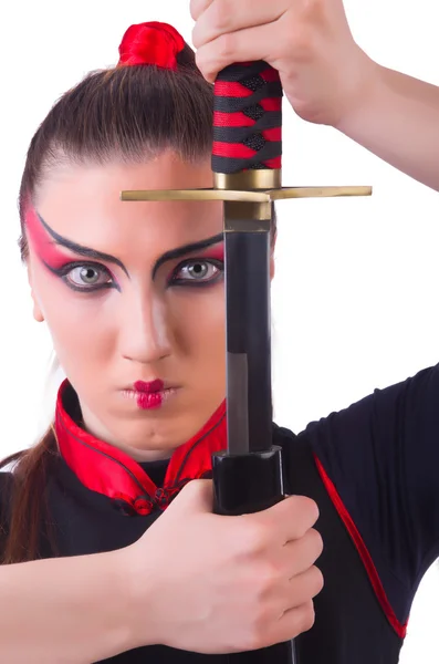 Woman in japanese martial art concept — Stock Photo, Image