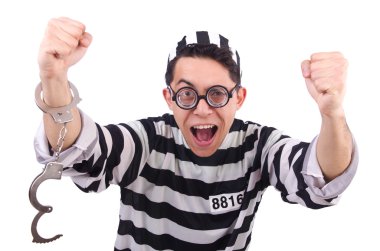 Beyazların arasında izole edilmiş komik bir mahkum.