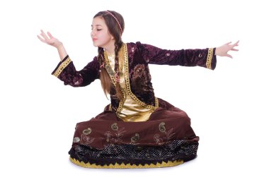 Genç Bayan geleneksel azeri dans dans