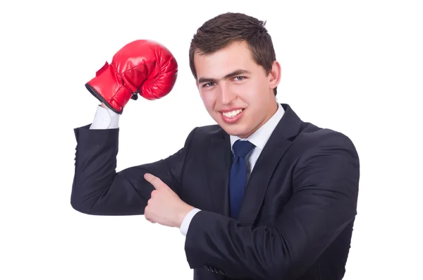 Joven empresario aislado en blanco — Foto de Stock