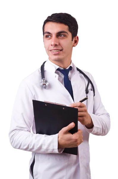 Homme médecin isolé sur le blanc — Photo