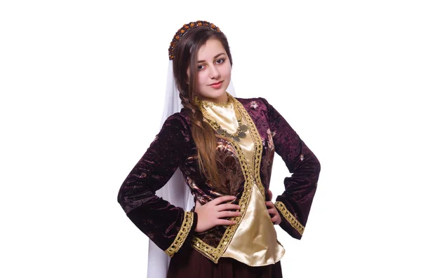 Jovem dama dança tradicional azeri dança — Fotografia de Stock