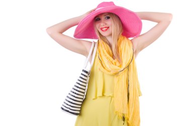 Genç çekici kadın yaz tatiline hazır.