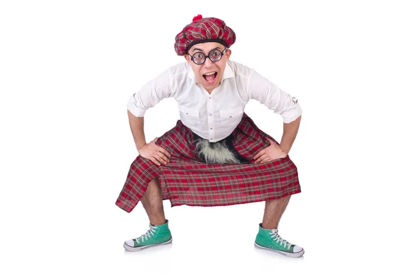 Funny scotsman isolated on the white — Stock Photo, Image